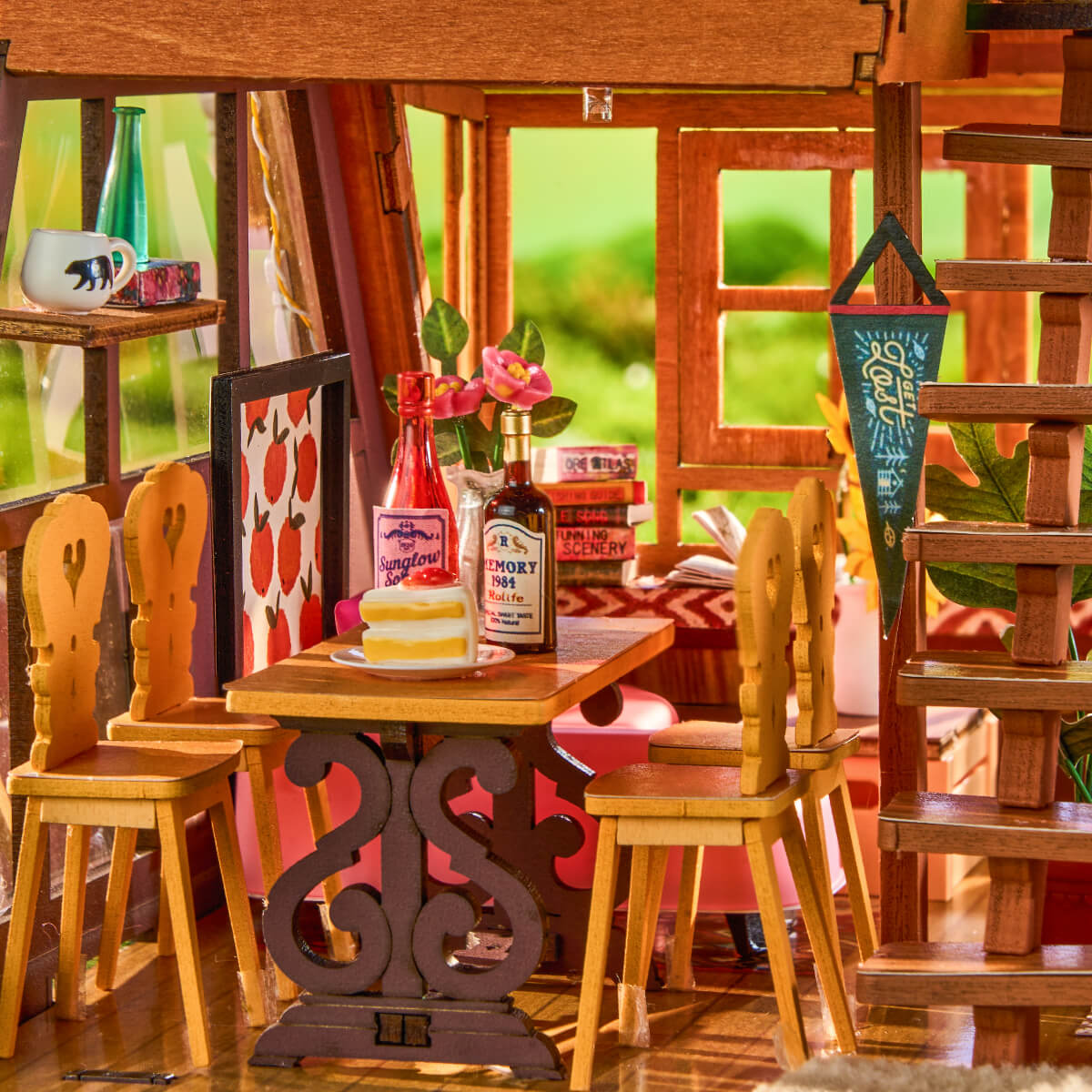 A-Frame Cabin Miniature House Kit official detail view 4
