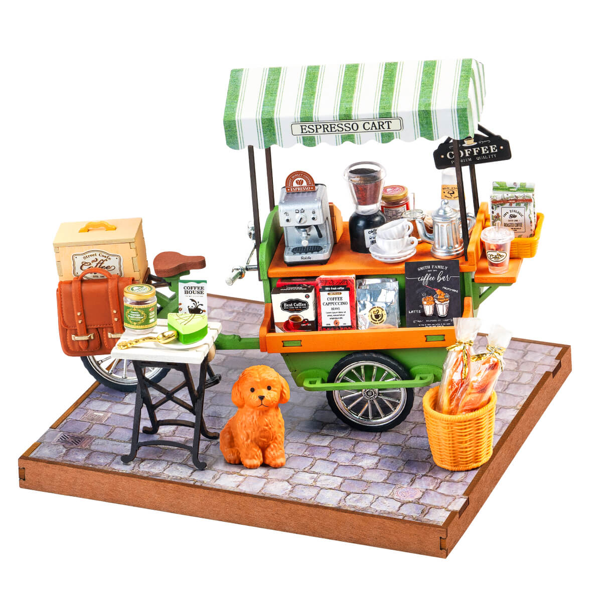 Aromatic Coffee Cart Miniature Kit completed product view