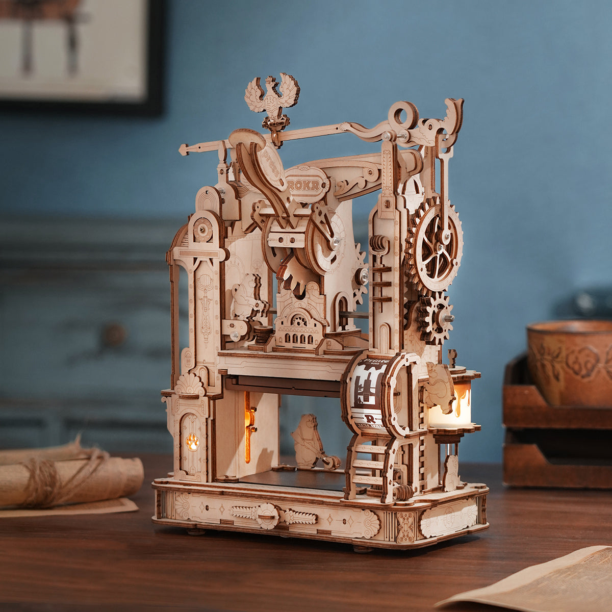 ROKR Classic Printing Press Mechanical Kit official product view 3
