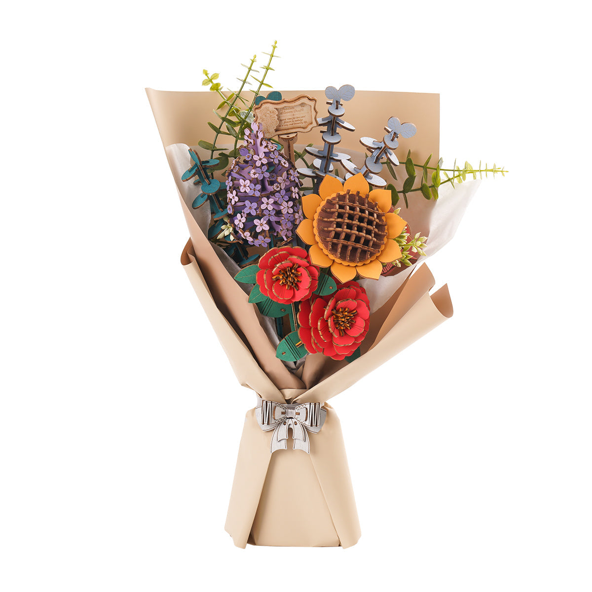 Rowood Pink Rose Wooden Flower Kit official product view 2