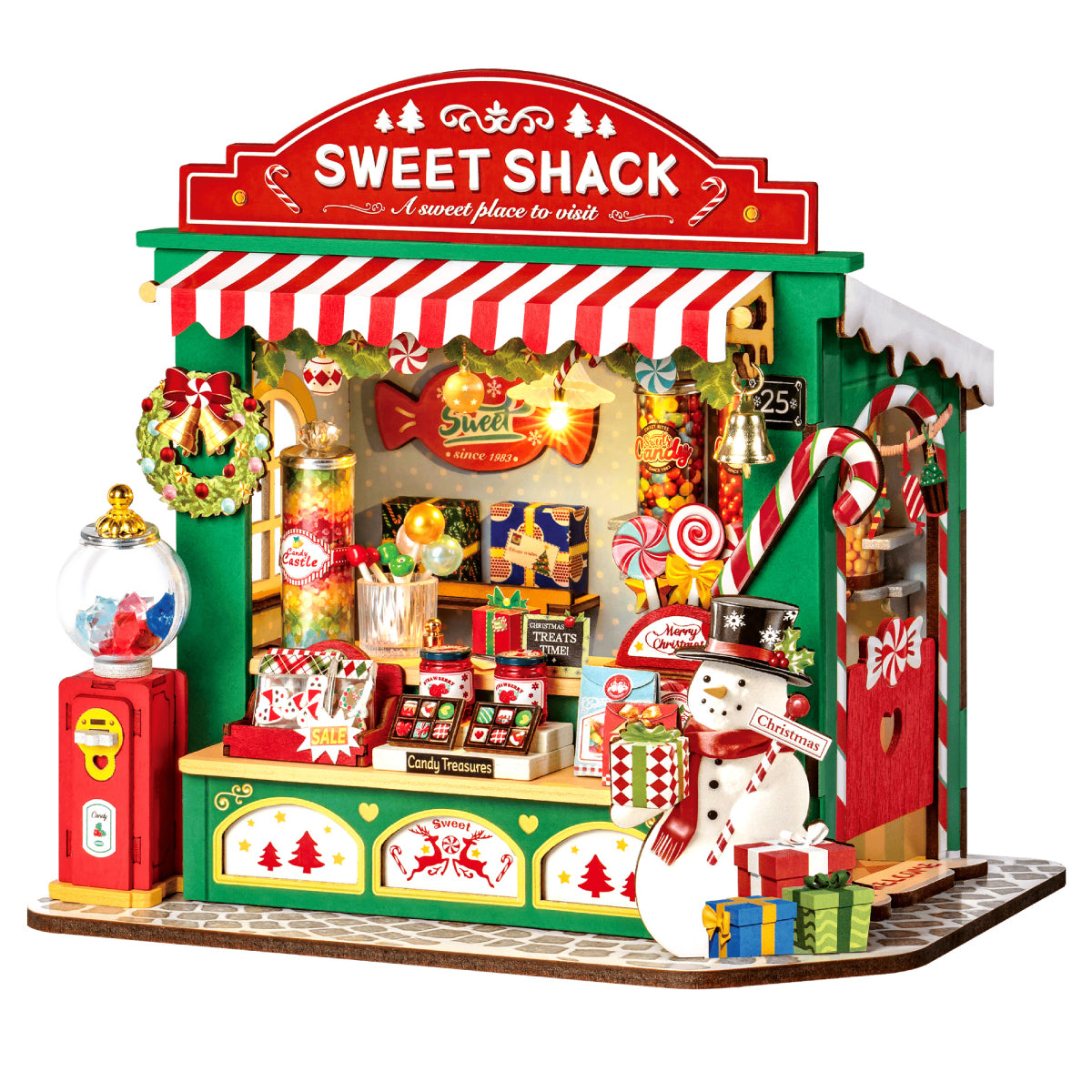 Christmas Candy Stand Miniature Kit completed product view
