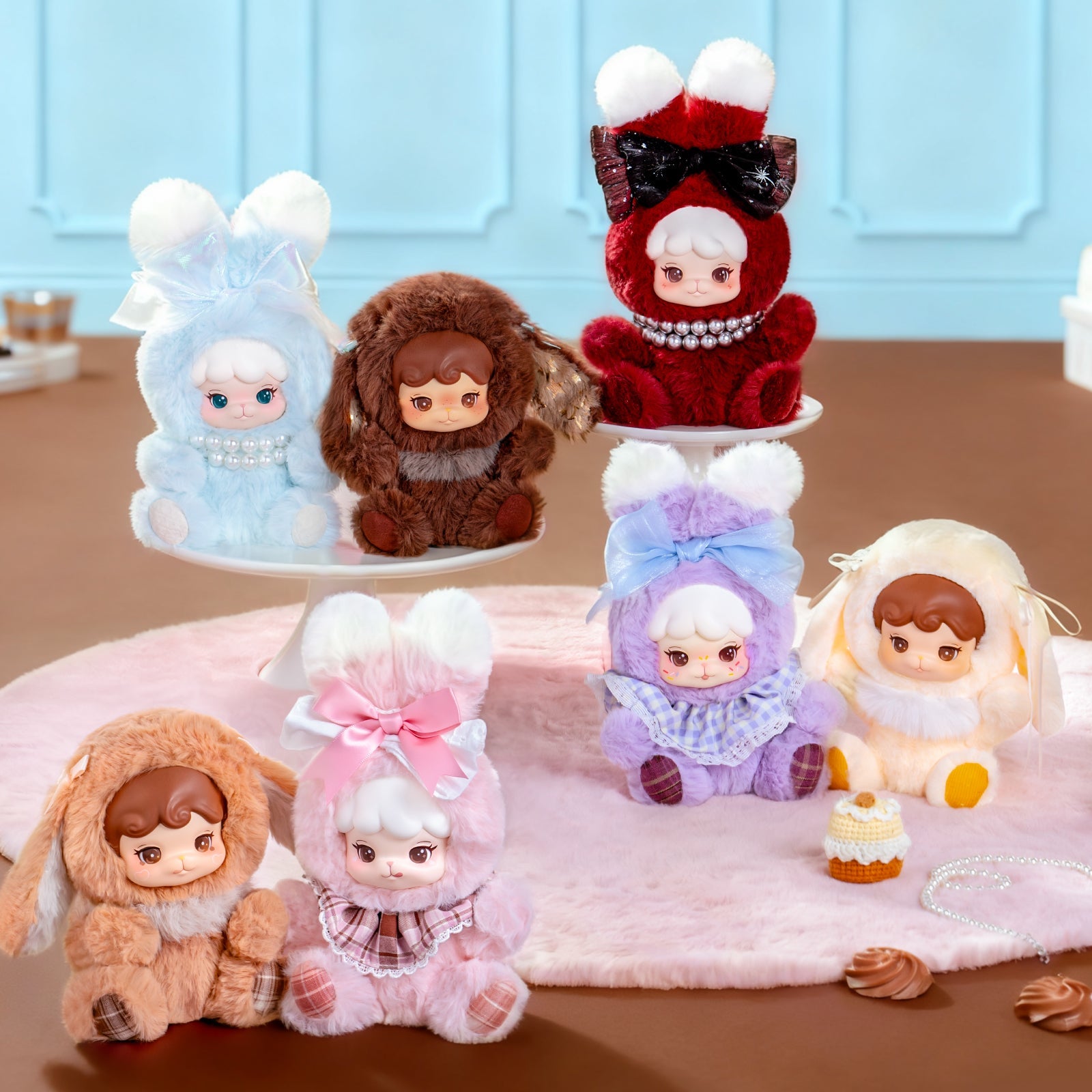 Rolife Cream Bunny & Cookii Bunny- Best Friend Plush Pendant completed product view