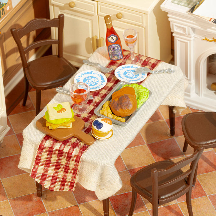 Warm Dining Room Miniature Kit completed product view