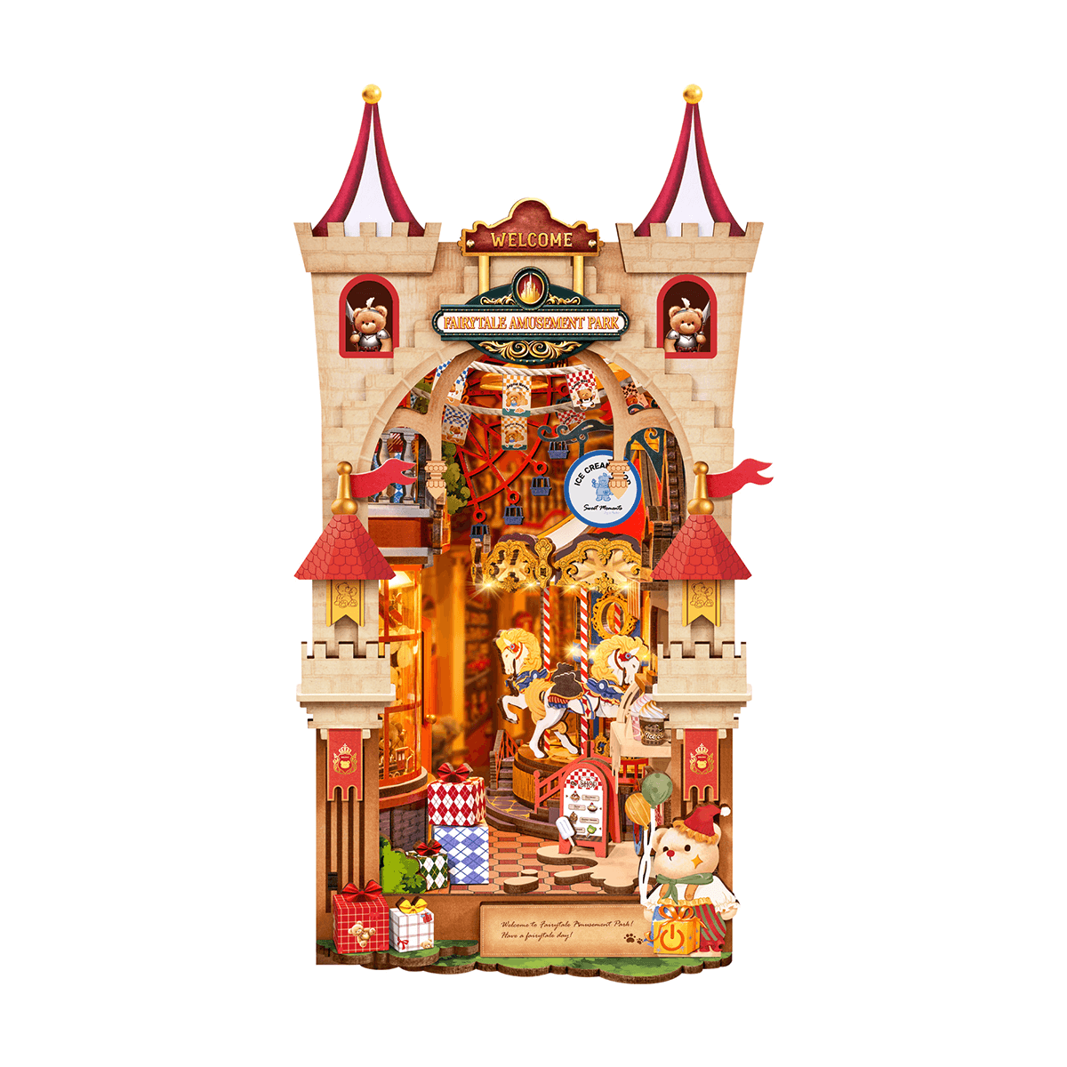 Fairytale Amusement Park Book Nook Kit completed product view