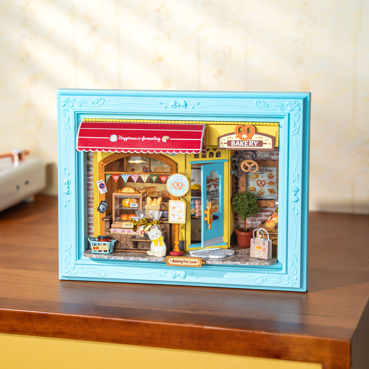 Fluffy Cat Bakery Wooden Model Kit official product view 3