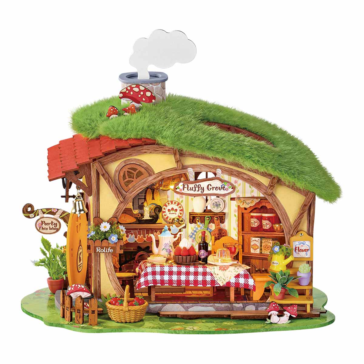 Fluffy Grove Miniature House Kit completed product view