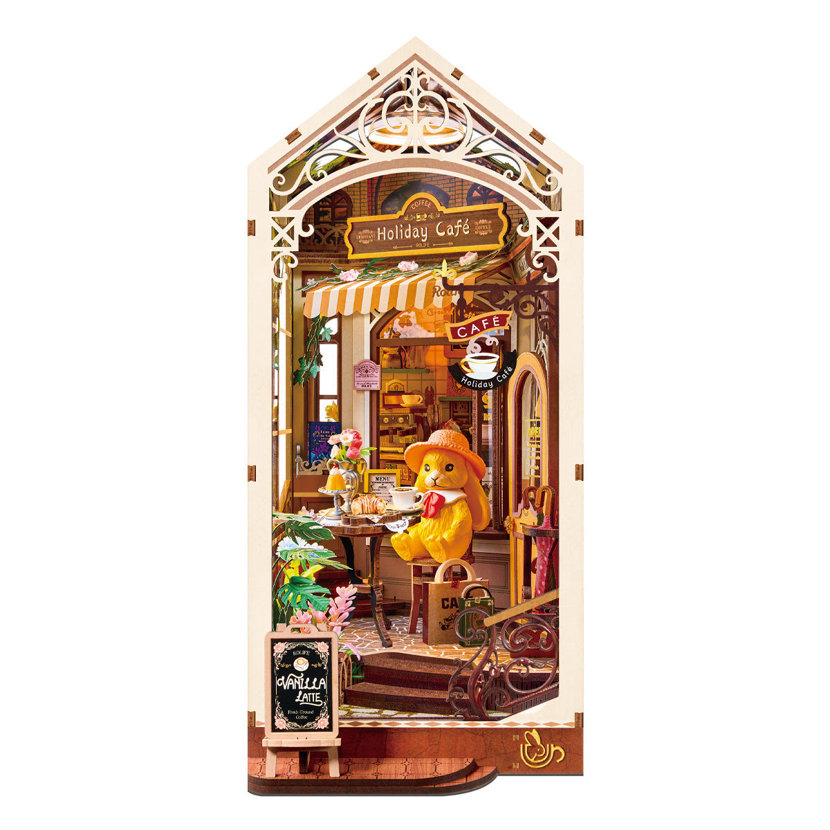 Holiday Café Book Nook Kit completed product view