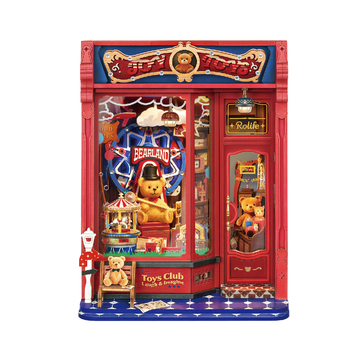 Completed Joy Toys book nook front view