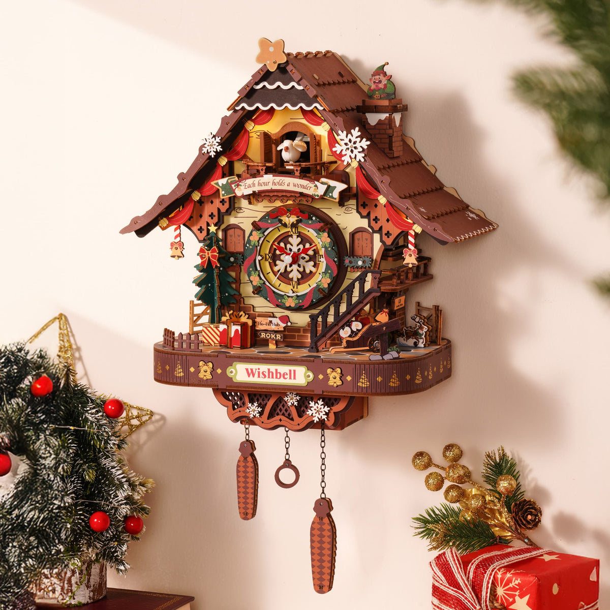 ROKR Christmas Cuckoo Clock 3D Wooden Puzzle