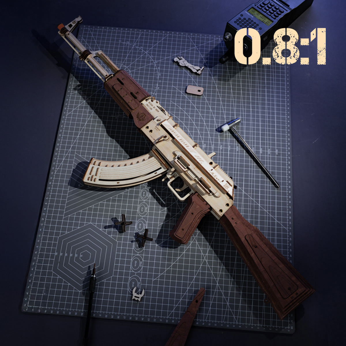 ROKR AK-47 Wooden Model Kit official product view 7
