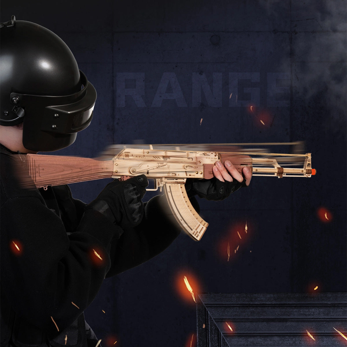 ROKR AK-47 Wooden Model Kit official product view 4