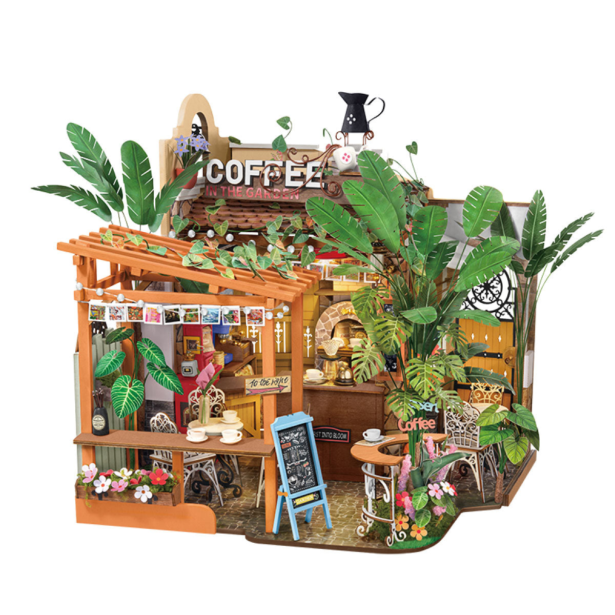 Leafree Café Miniature House Kit completed product view
