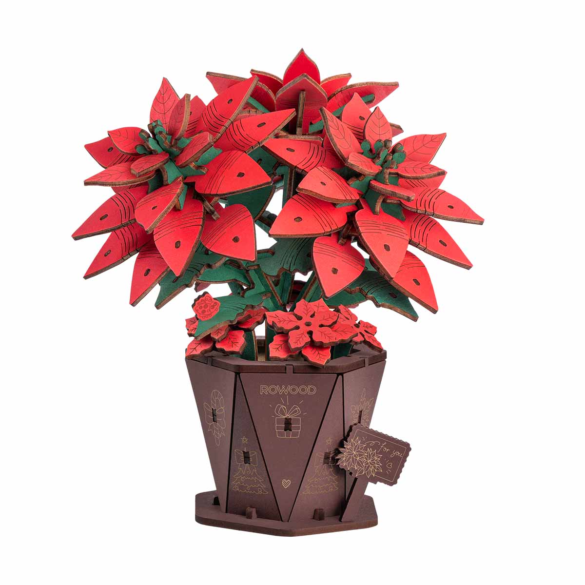 Rowood Poinsettia Flower Kit completed product view