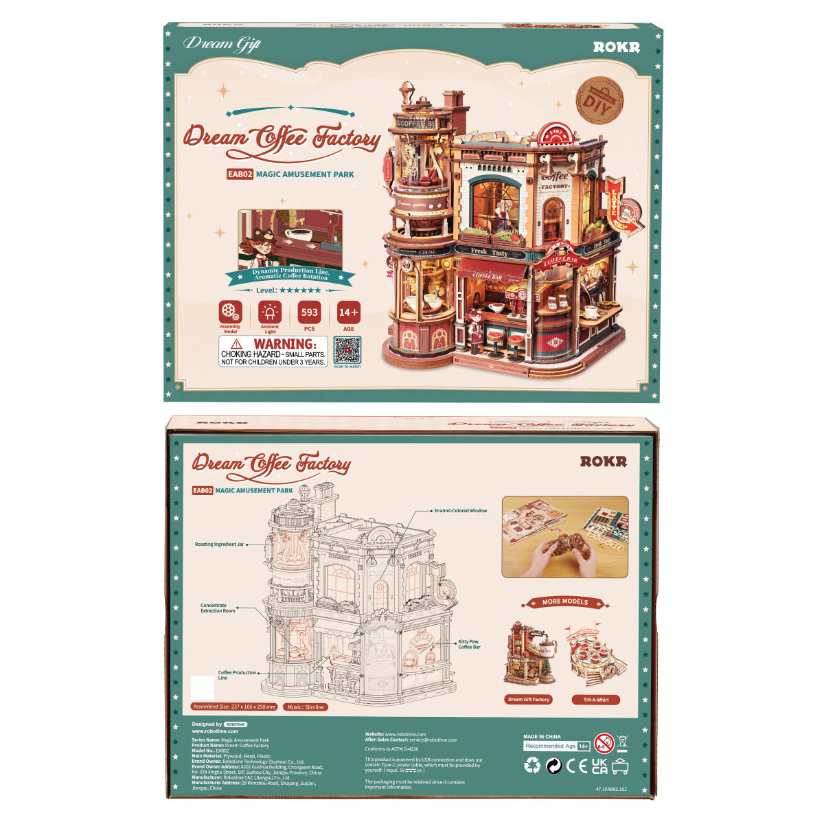ROKR Dream Coffee Factory Mechanical Kit official detail view 9