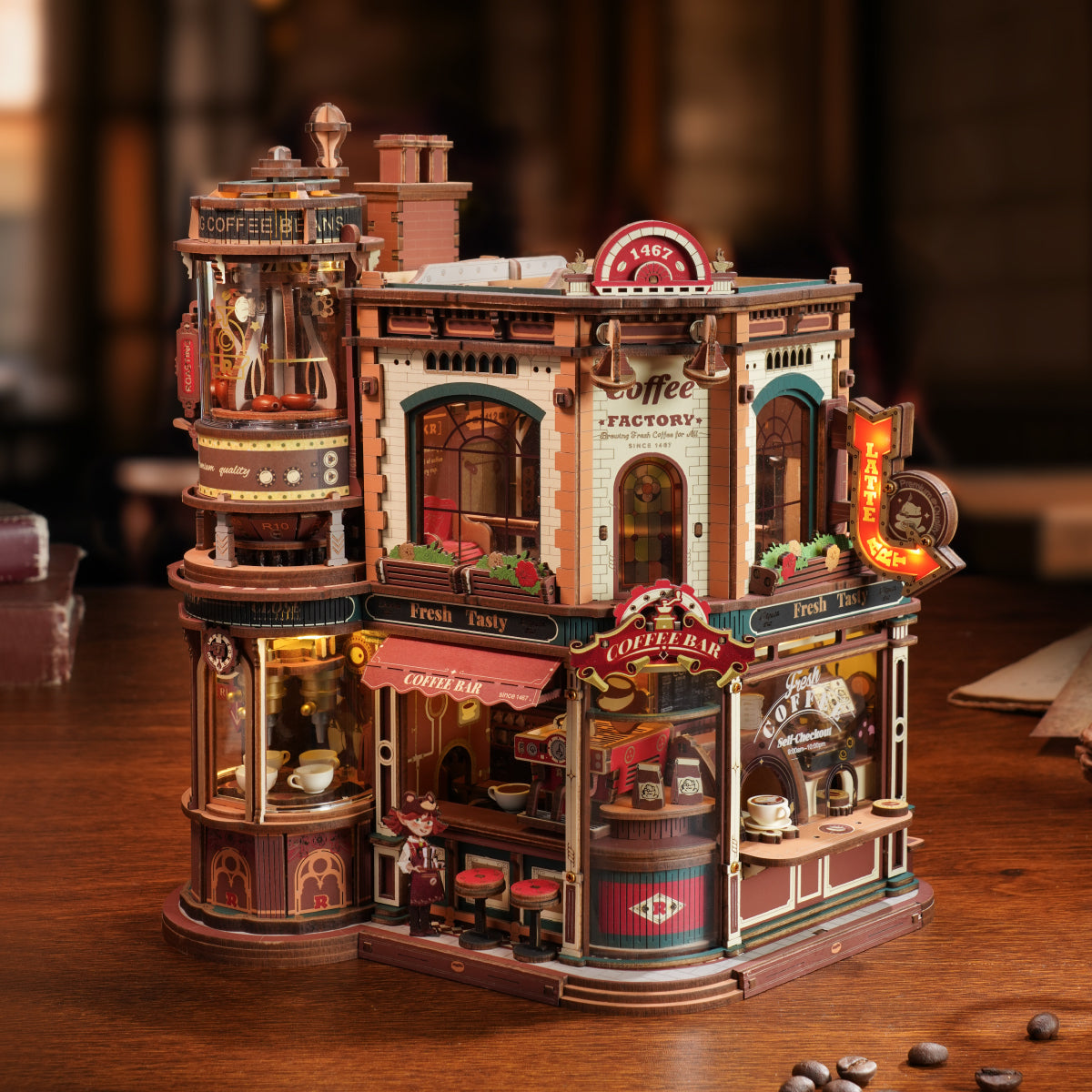 ROKR Dream Coffee Factory Mechanical Kit official detail view 4