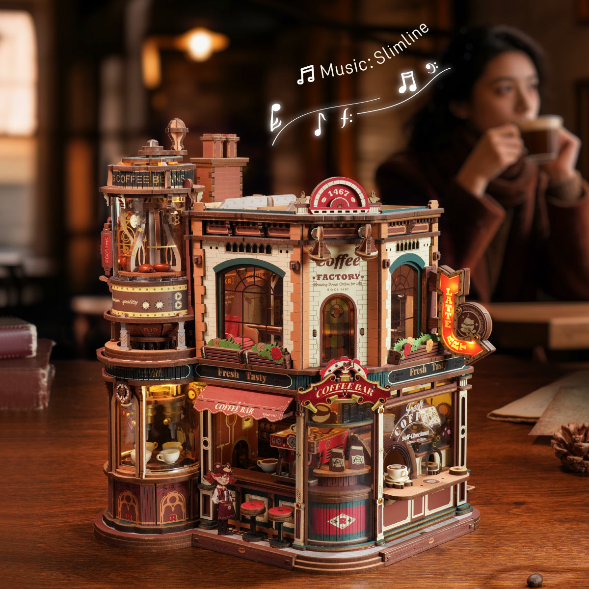 ROKR Dream Coffee Factory Mechanical Kit official detail view 2