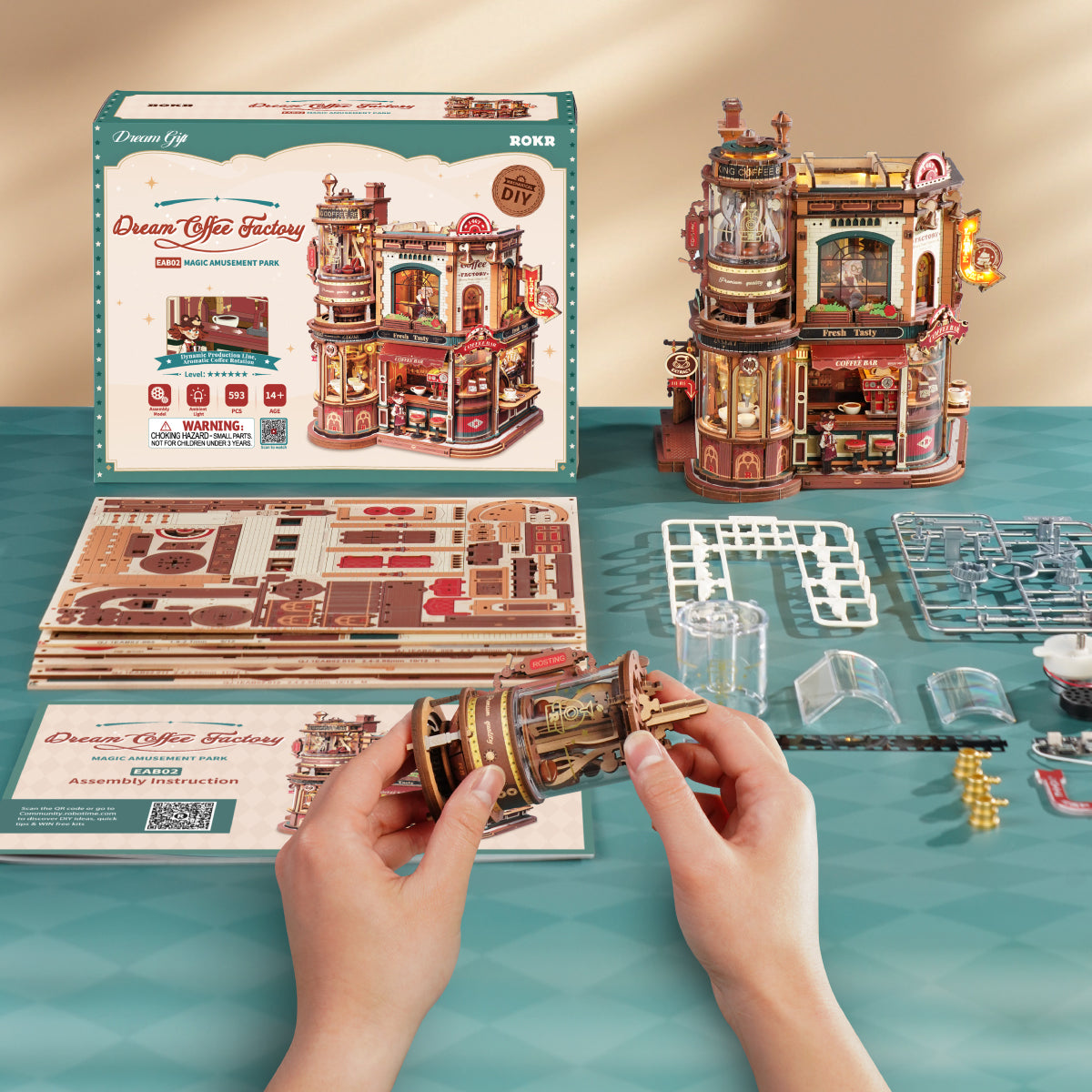ROKR Dream Coffee Factory Mechanical Kit official detail view 7
