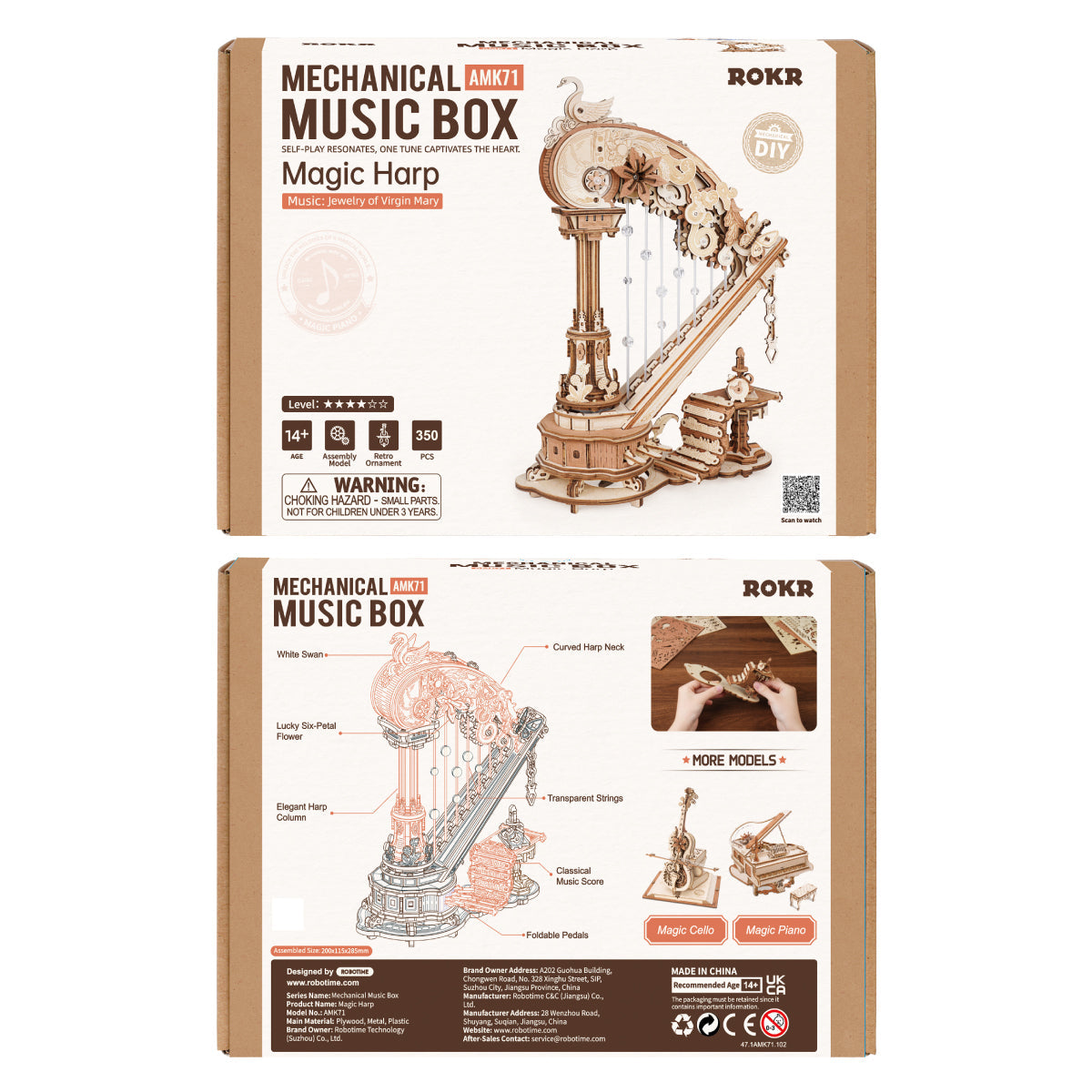 ROKR Magic Harp Music Box Kit official detail view 9