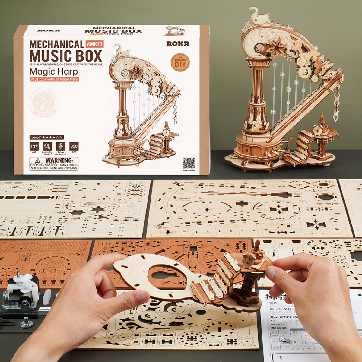 ROKR Magic Harp Music Box Kit official detail view 7