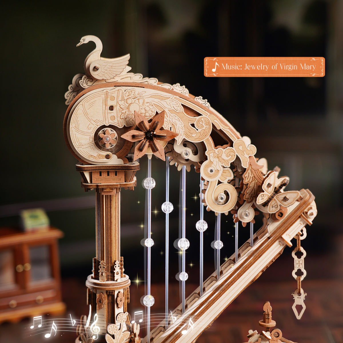 ROKR Magic Harp Music Box Kit official detail view 3