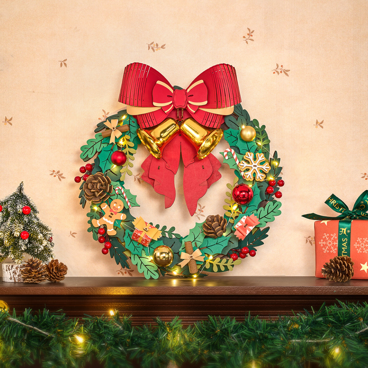 Rowood Christmas Wreath Creative Kit completed product view