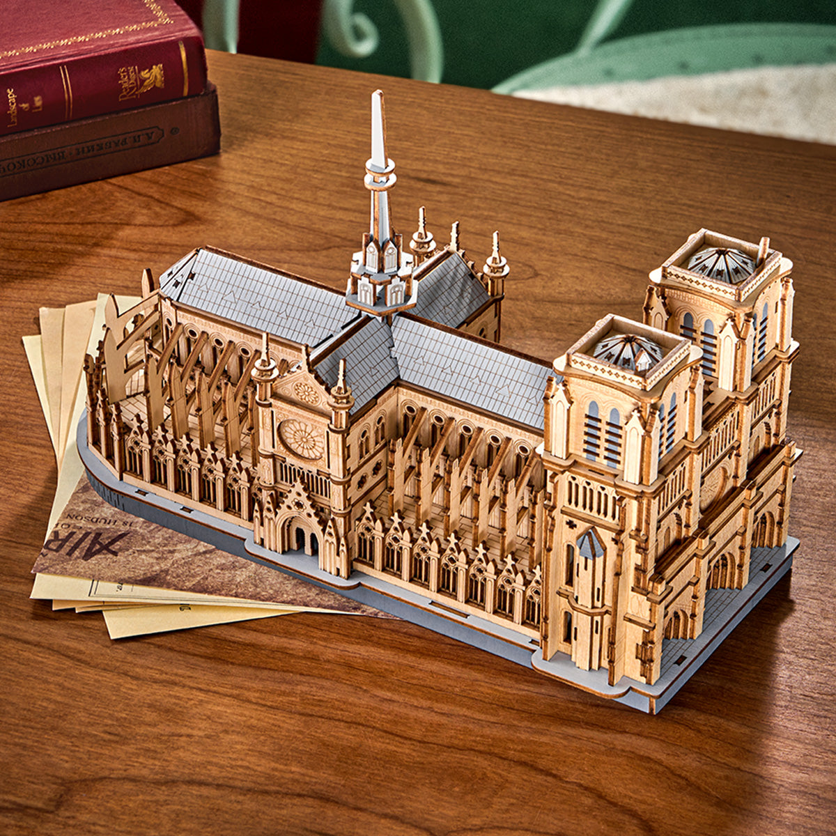 Rowood Paris Cathedral Wooden Model Kit official detail view 2