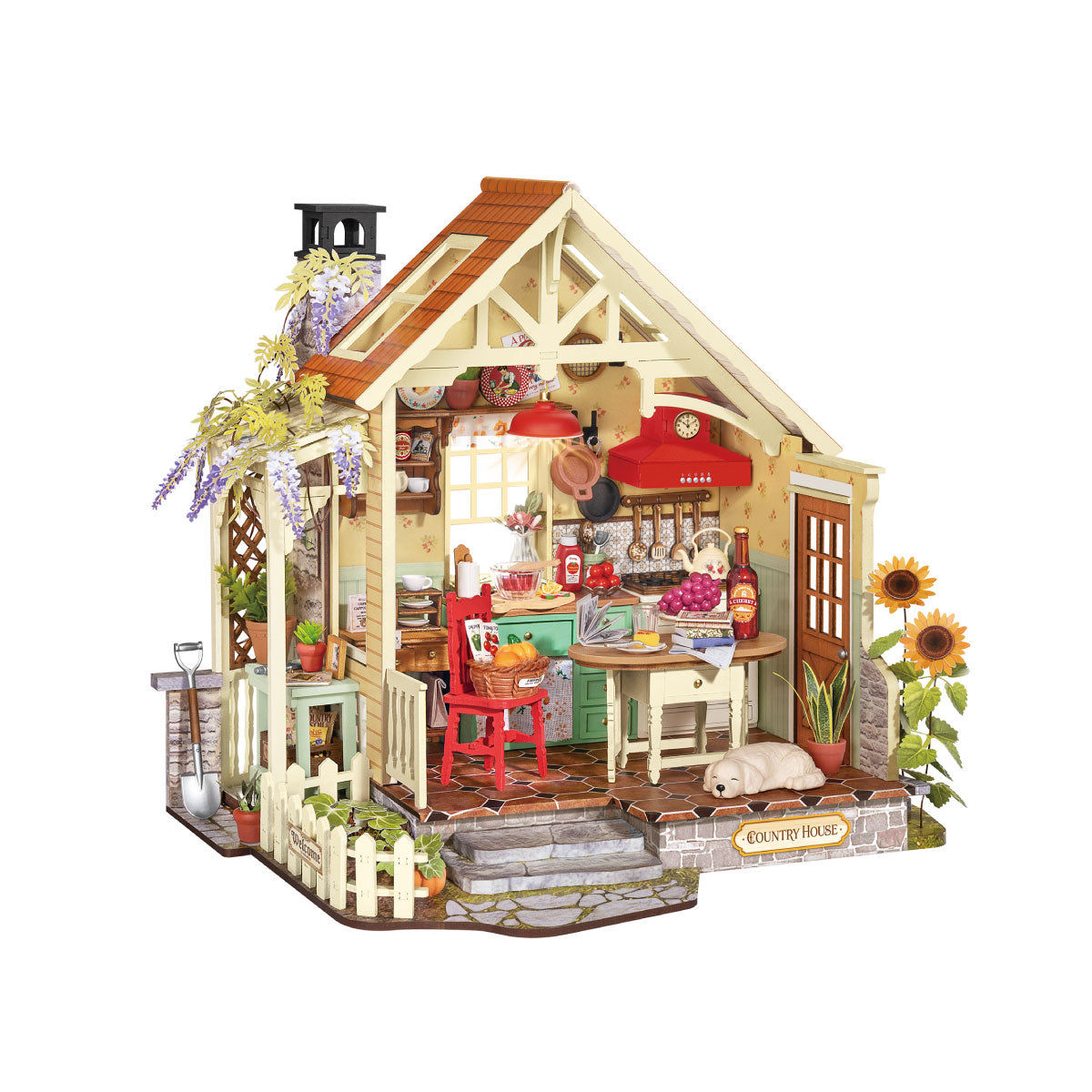Sunlit Farmhouse Kitchen Miniature Kit completed product view
