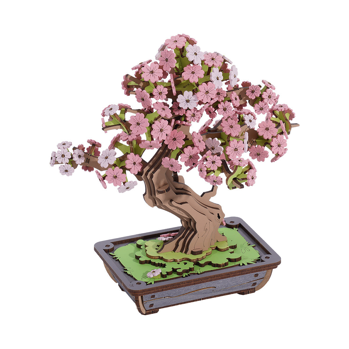 Rolife Sakura Bonsai Wooden Model Kit official product view 2