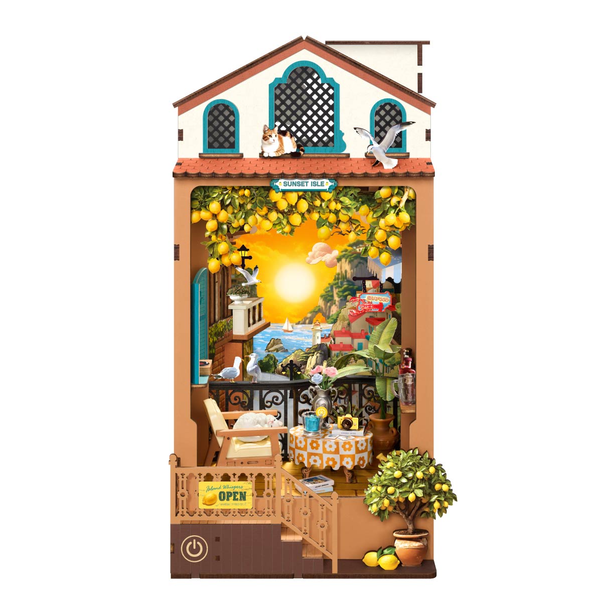 Sunset Isle Book Nook Kit completed product view