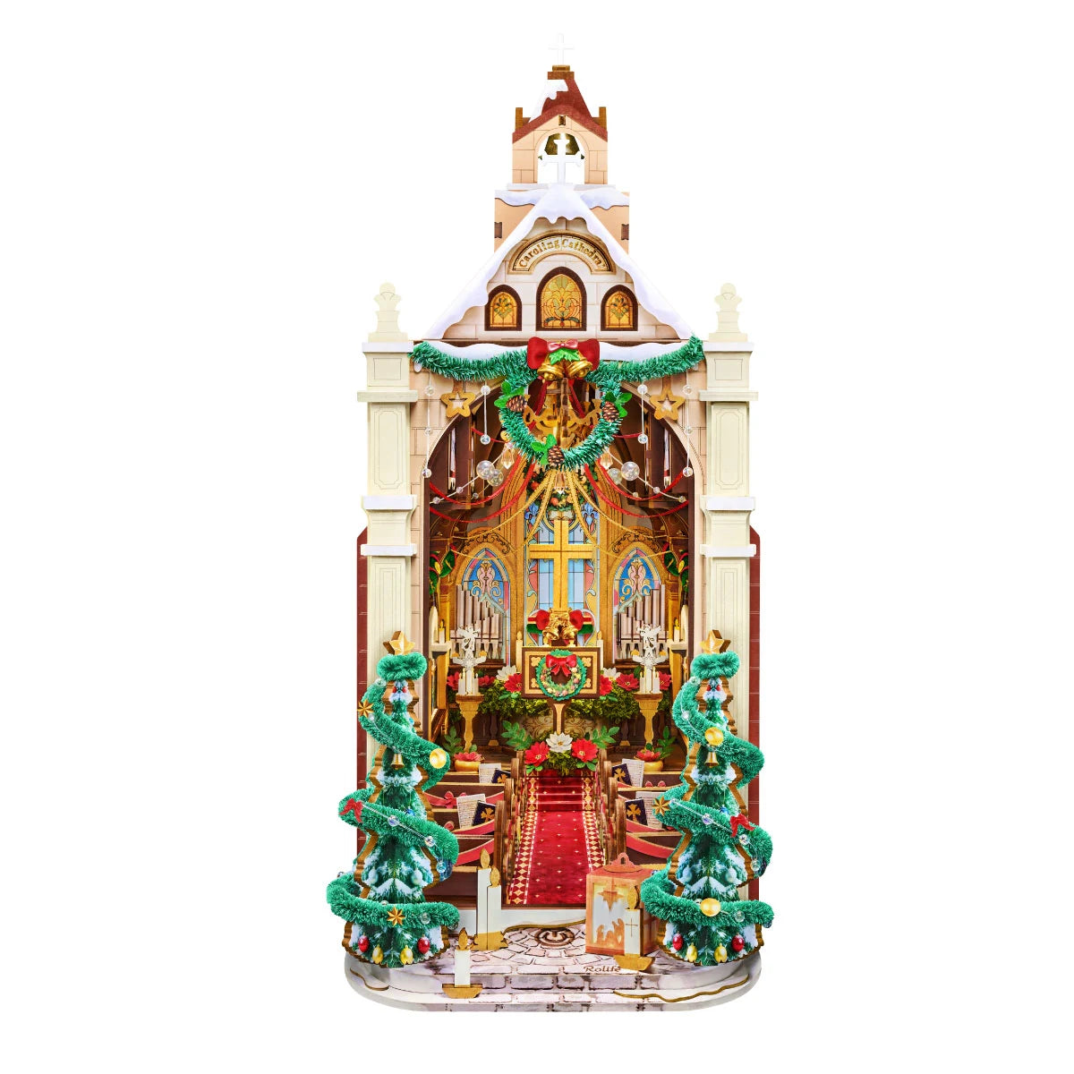 Rolife Caroling Cathedral Christmas Book Nook
