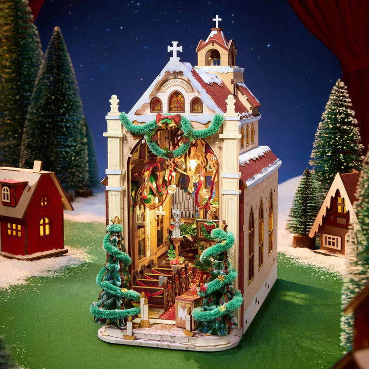 Rolife Caroling Cathedral Christmas Book Nook