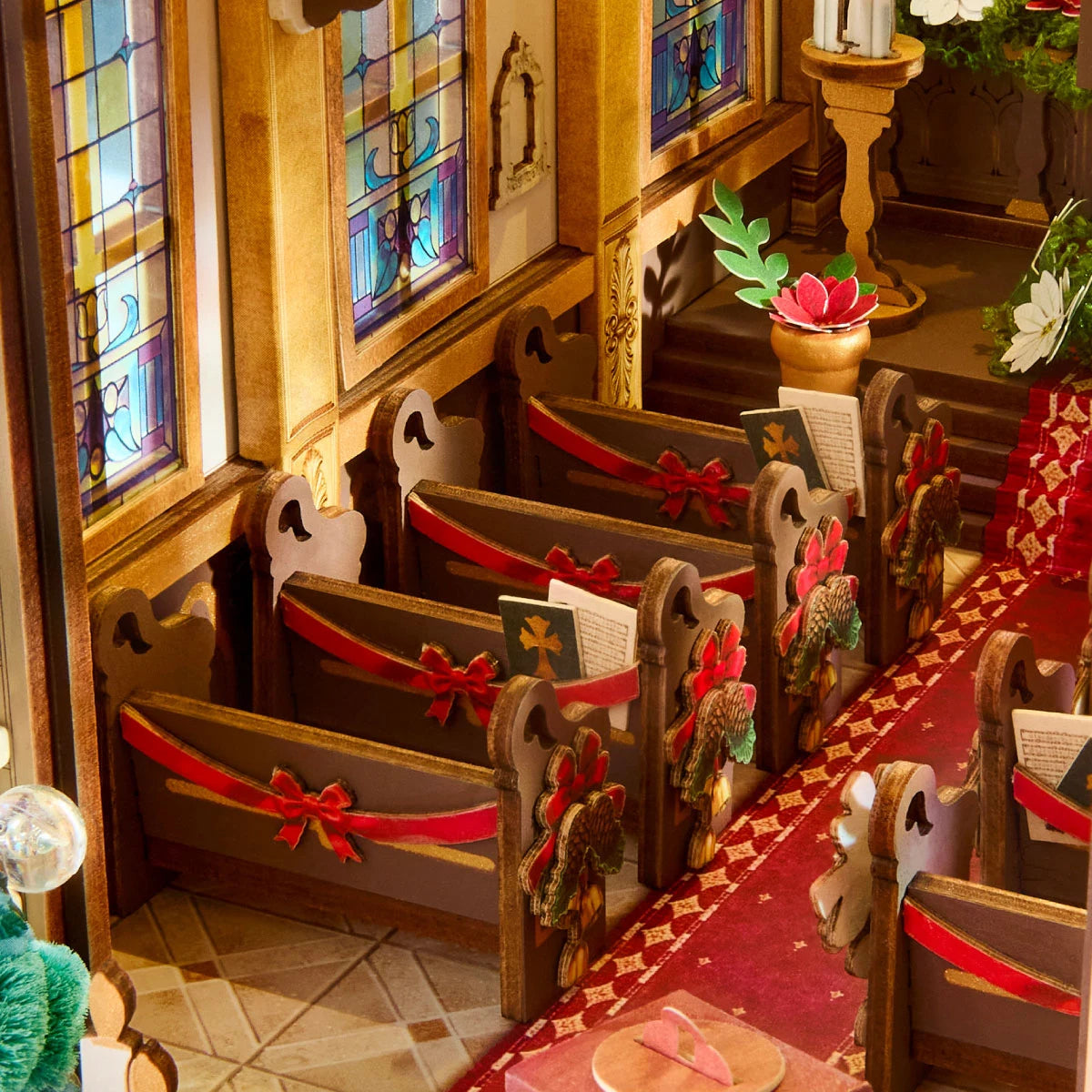 Rolife Caroling Cathedral Christmas Book Nook