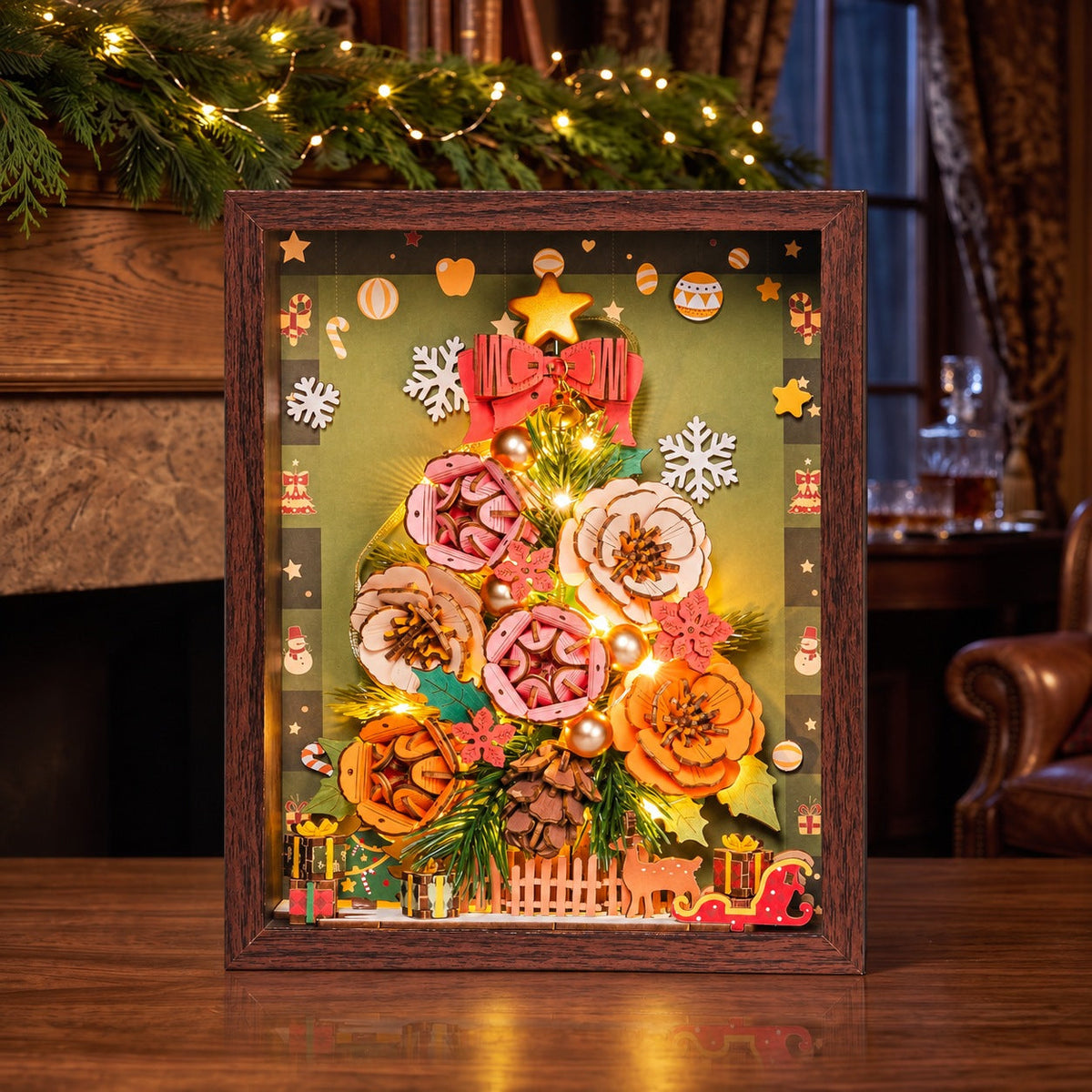 Rowood Everglow Christmas Tree Wooden Puzzle