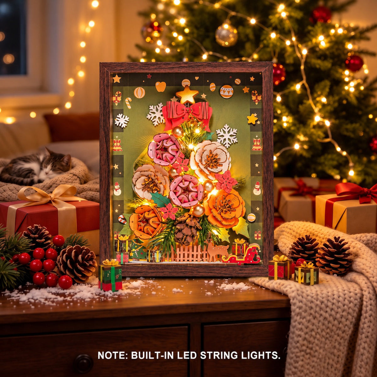 Rowood Everglow Christmas Tree Wooden Puzzle