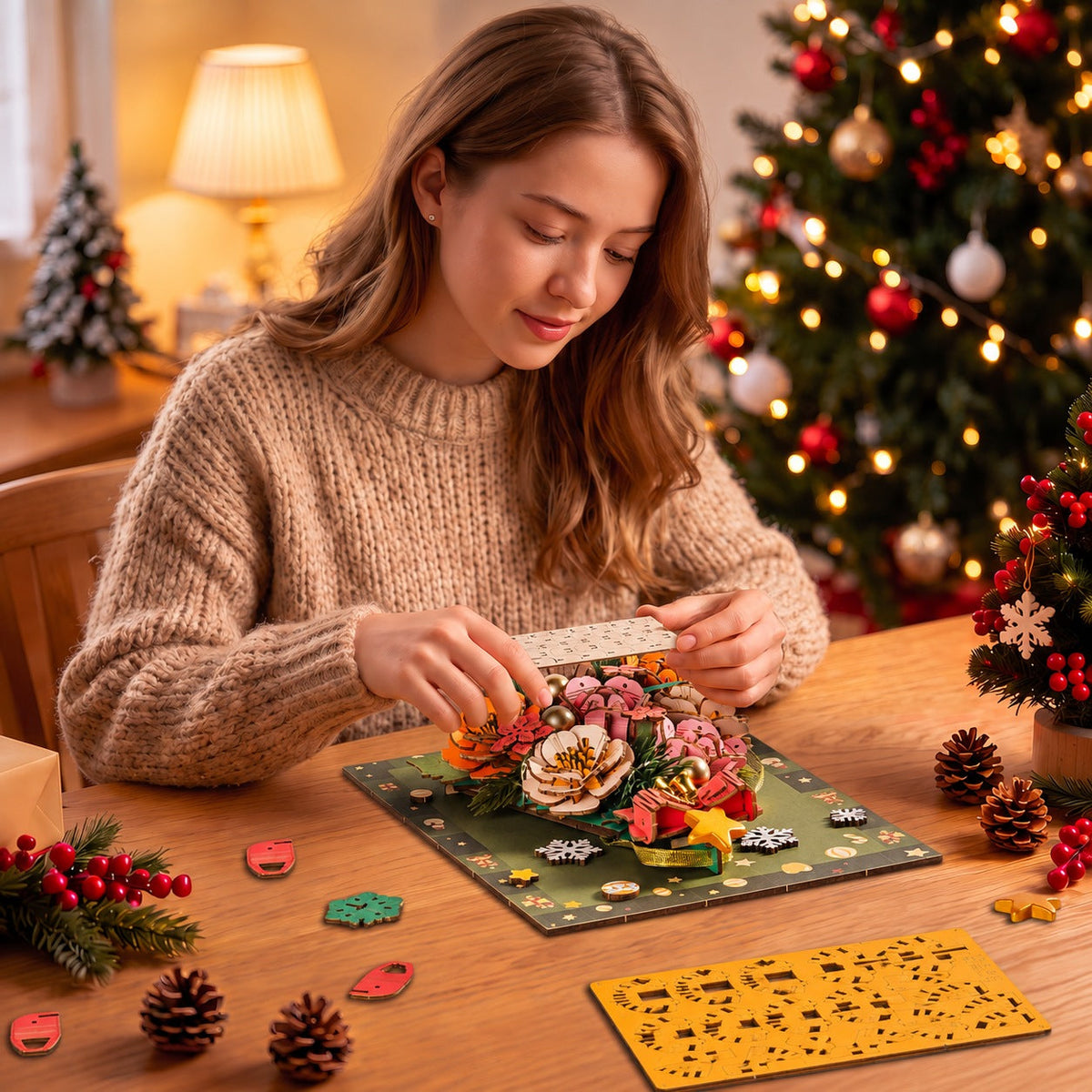 Rowood Everglow Christmas Tree Wooden Puzzle
