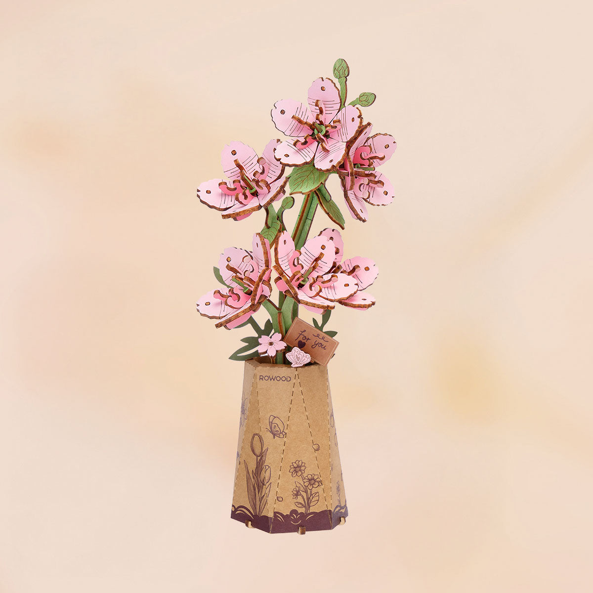 Rowood Red Camellia Wooden Flower Kit official product view 19