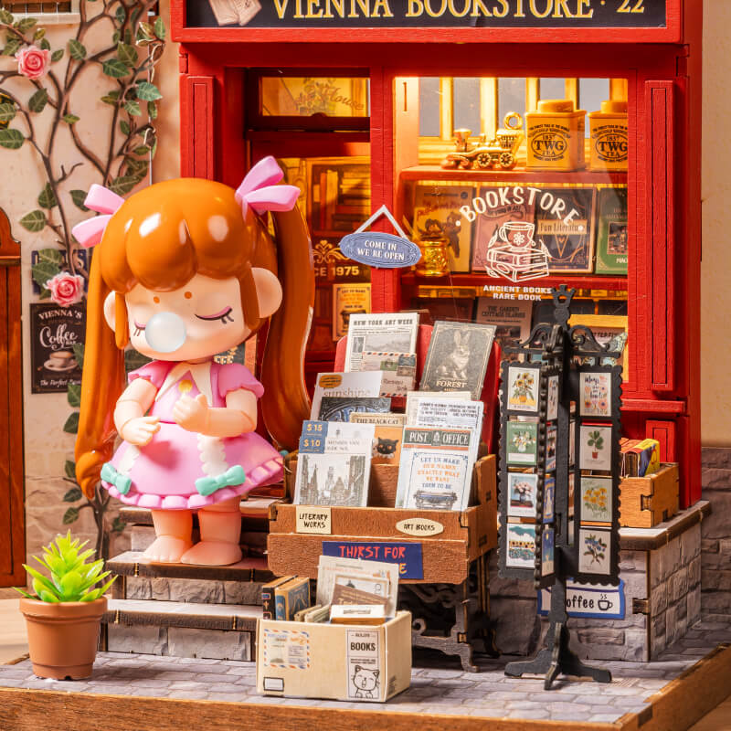 Vienna Bookstore Miniature House Kit official detail view 6
