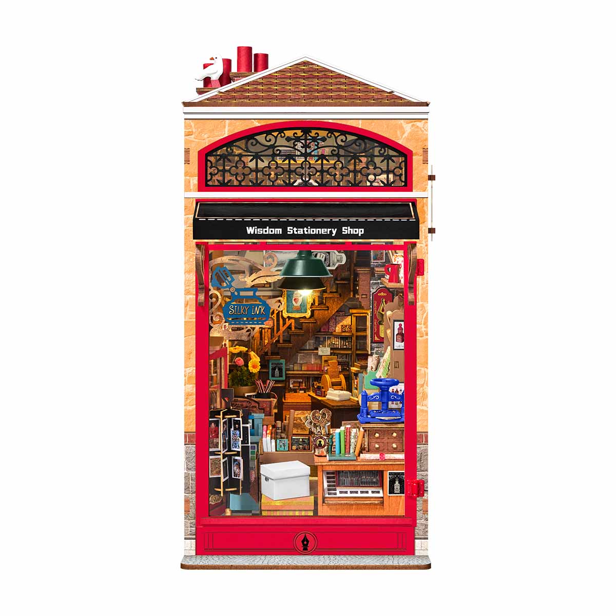 Wisdom Stationery Shop Book Nook Kit completed product view