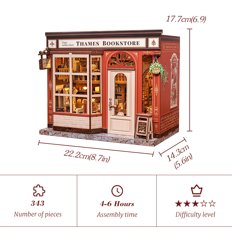 Thames Bookstore Miniature Kit official product view 9