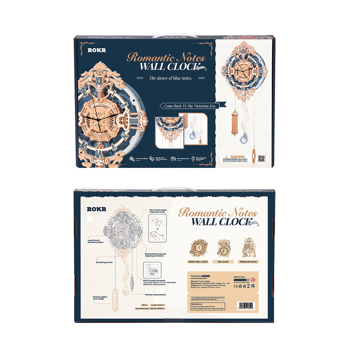 ROKR Romantic Note Wall Clock Kit official product view 8