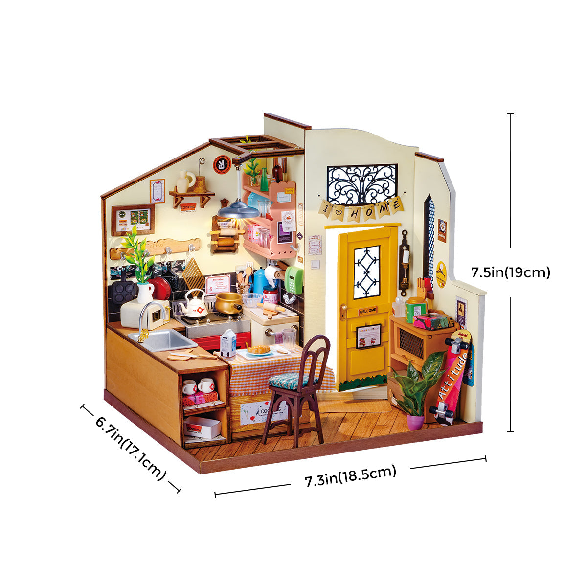 Cozy Kitchen Miniature House Kit official product view 5
