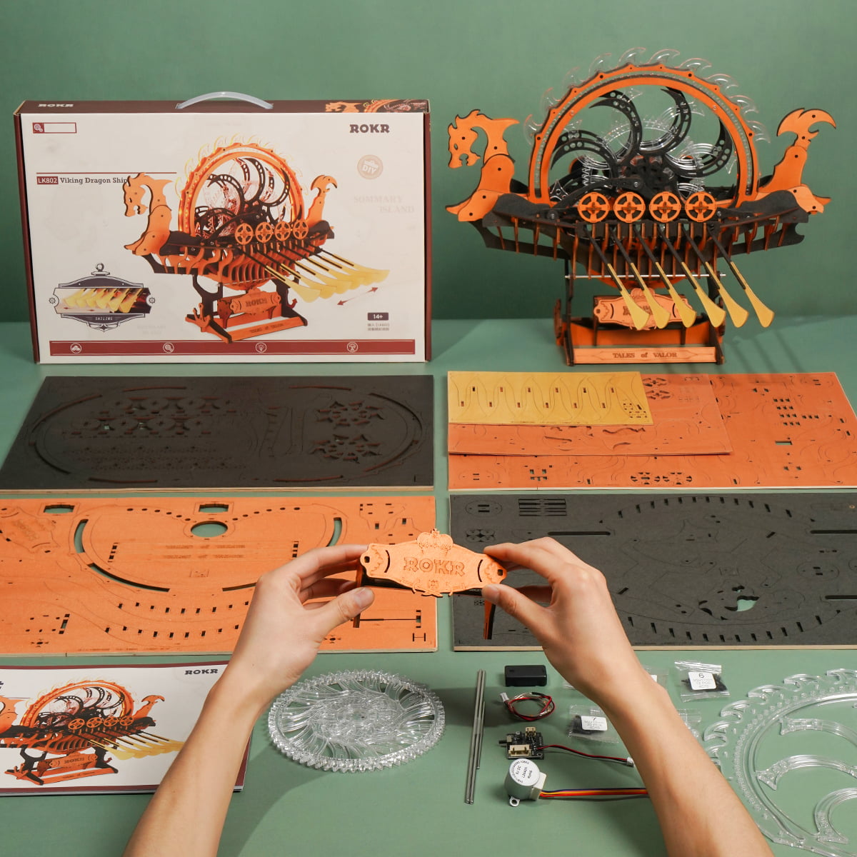 ROKR Viking Dragon Ship Mechanical Kit official product view 4