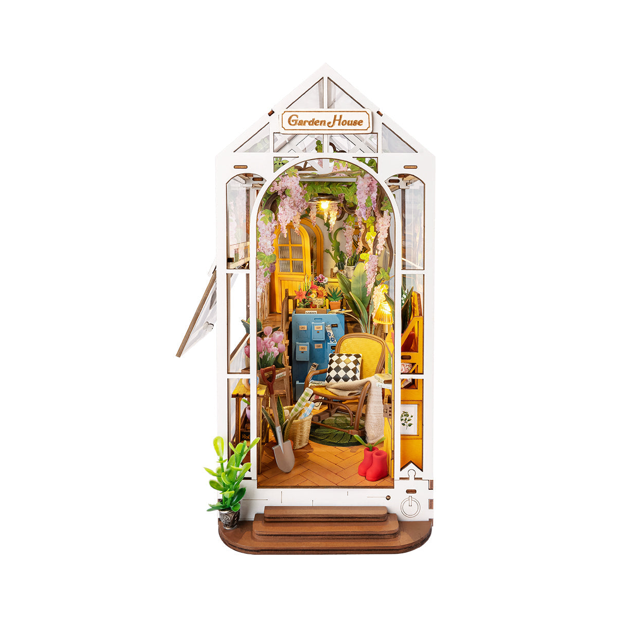 Holiday Garden House Book Nook Kit completed product view