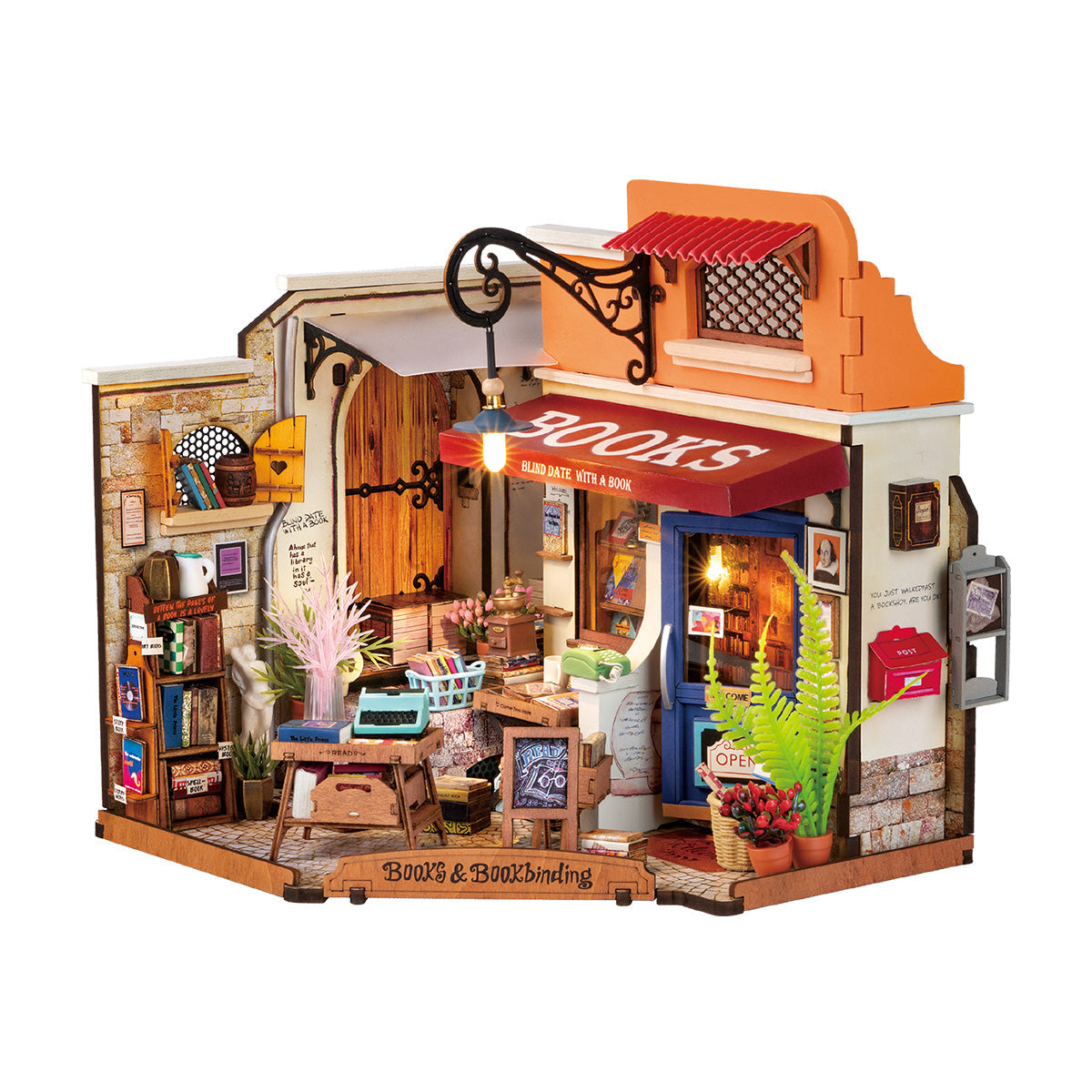 Corner Bookstore Miniature House Kit official product view 2