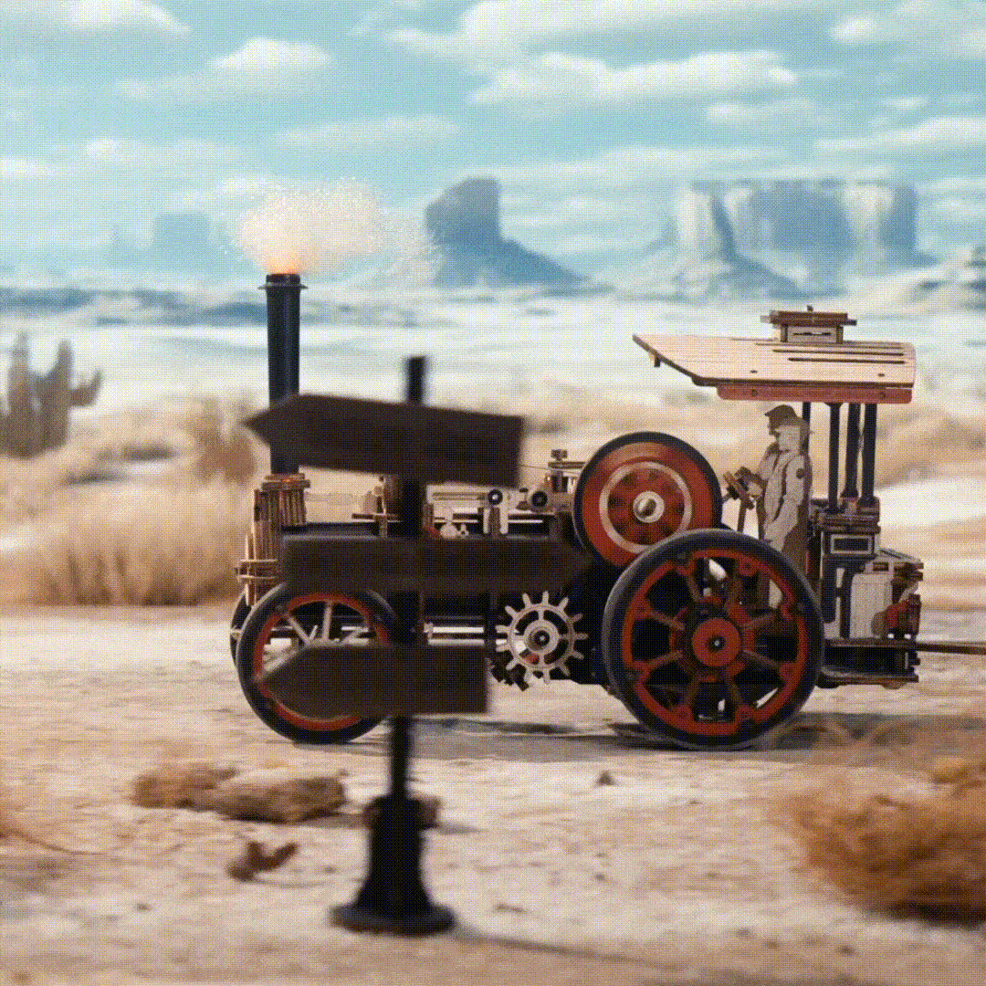 ROKR Steam Engine Mechanical Model Kit completed product view