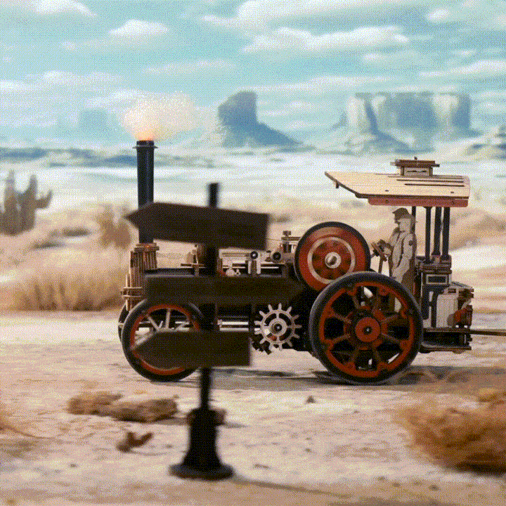 ROKR Steam Engine Mechanical Model Kit completed product view