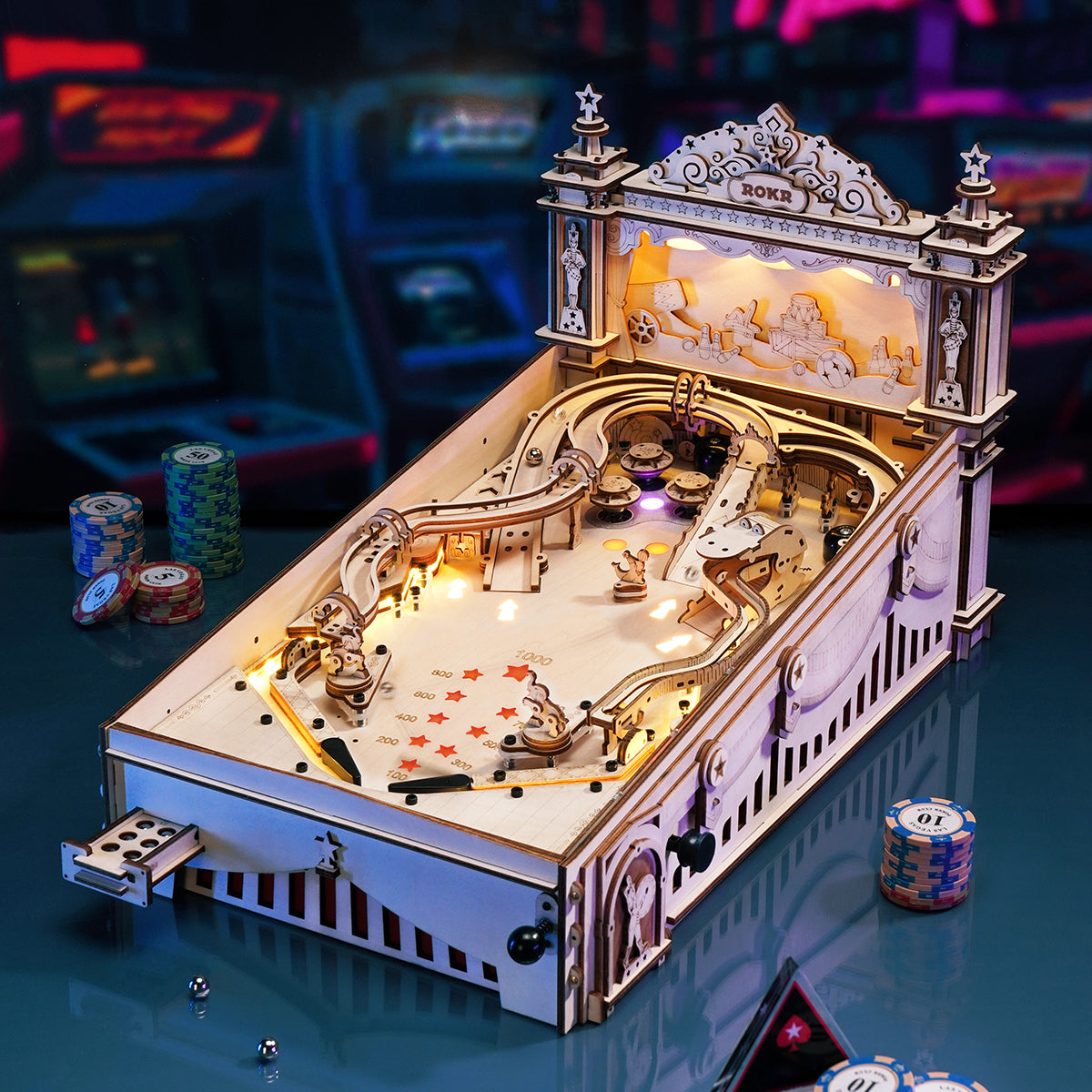 ROKR 3D Pinball Machine Kit official detail view 2