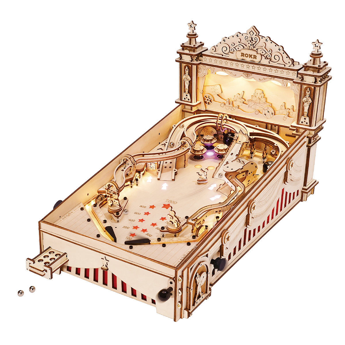 ROKR 3D Pinball Machine Kit completed product view