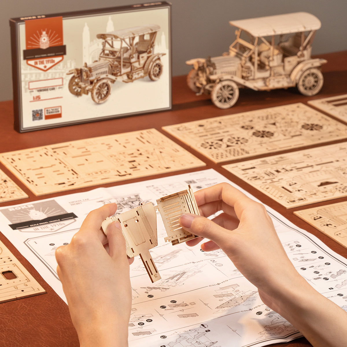 ROKR Vintage Car Model Kit official product view 7