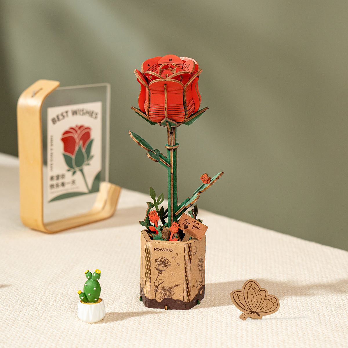 Rowood Sunflower Wooden Flower Kit official product view 12